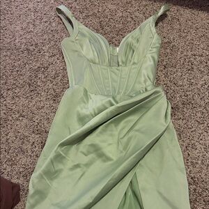 House of CB Mint Green Strapless Dress